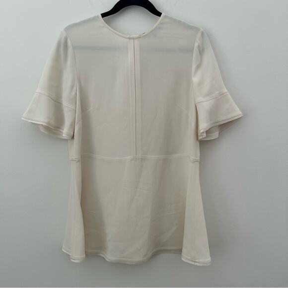 Proenza Schouler Cream Flutter Sleeve Blouse Size 8 - Picture 1 of 5